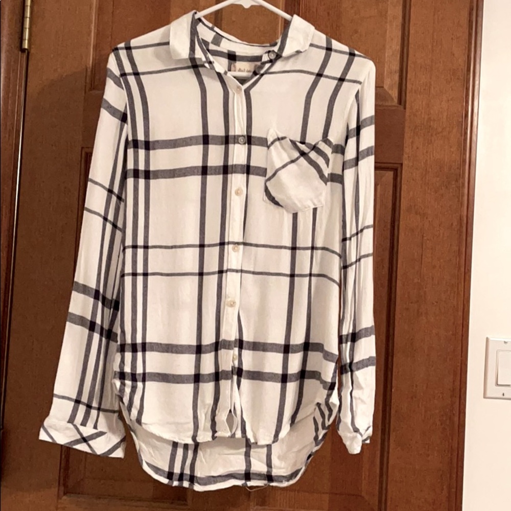 Navy and white flannel